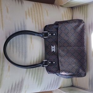 George women's brown/black faux leather handbag